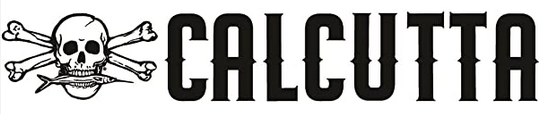 A logo for calcutta with a skull and crossbones