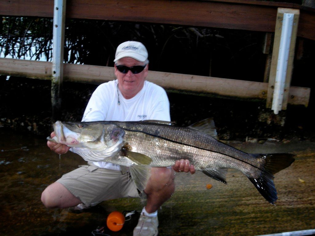 A man is kneeling down holding a large fish