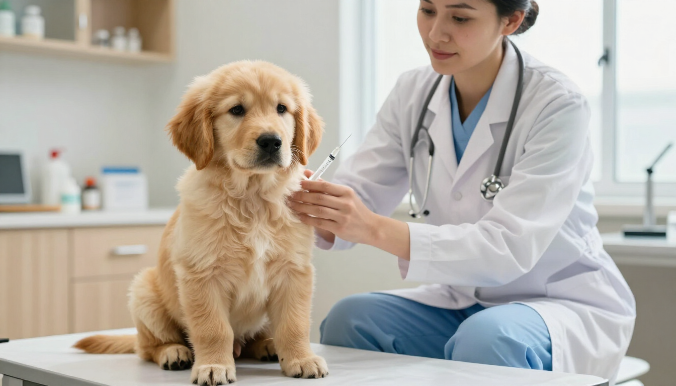 Cachorro listo para su primera vacuna