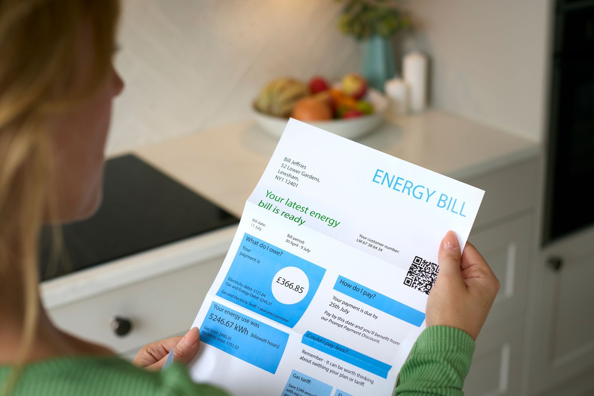 Homeowner reviewing an HVAC maintenance checklist beside a thermostat