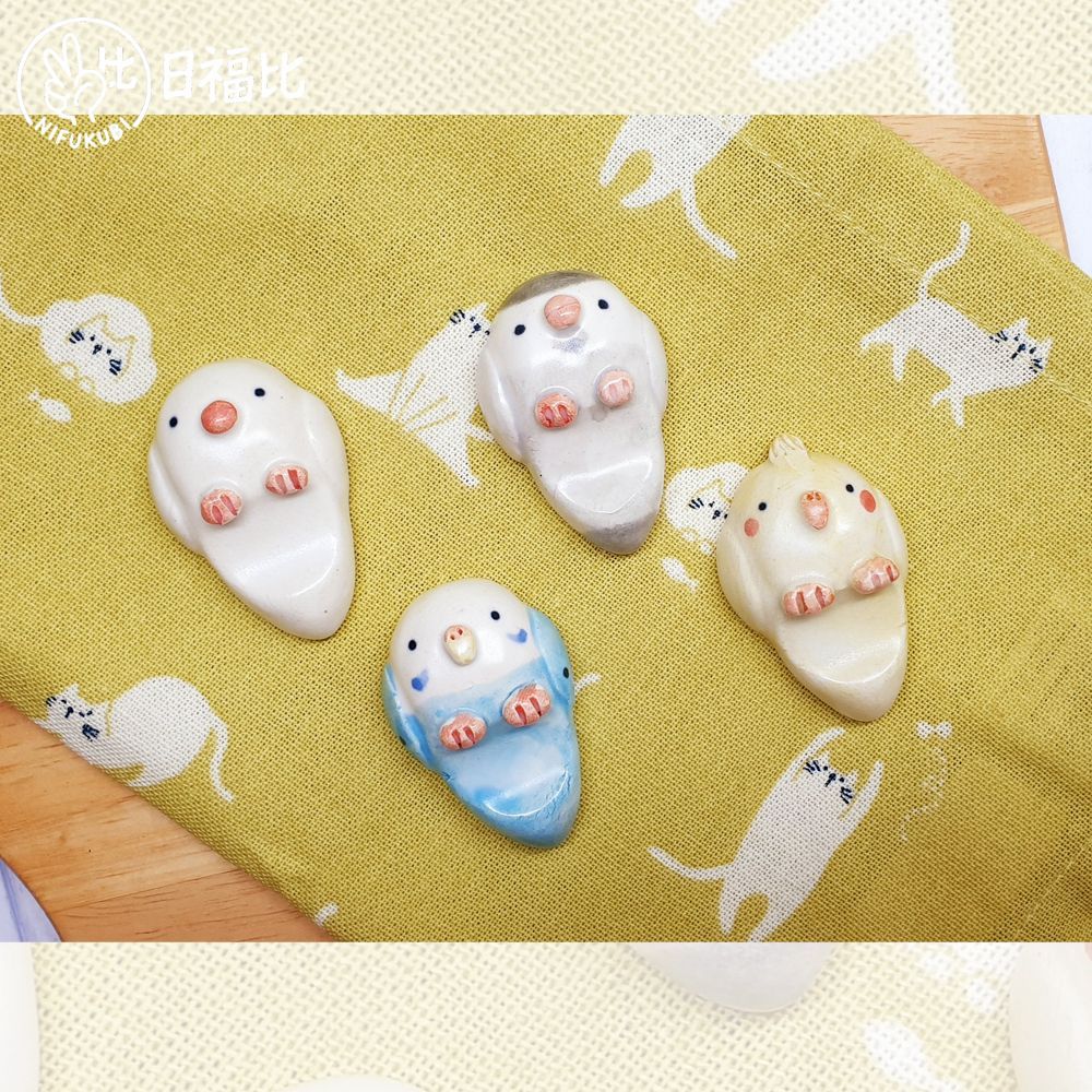 (現貨)日本製 作舍窯 瀬戶燒 手作文鳥 玄鳳鸚鵡 筷子架 筷架/4入組