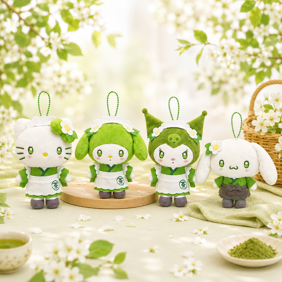 (現貨) 日本三麗鷗  Sanrio 抹茶店員系列  抹茶娃娃吊飾零錢包 小物包