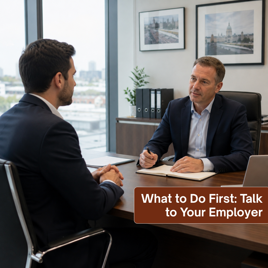 What to Do First Talk to Your Employer-fosterslegal.co.uk