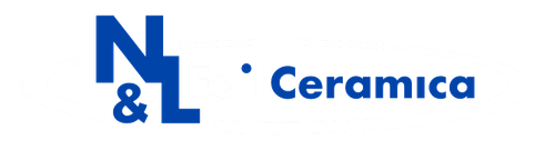 Logo N&L Ceramica in blu su sfondo bianco