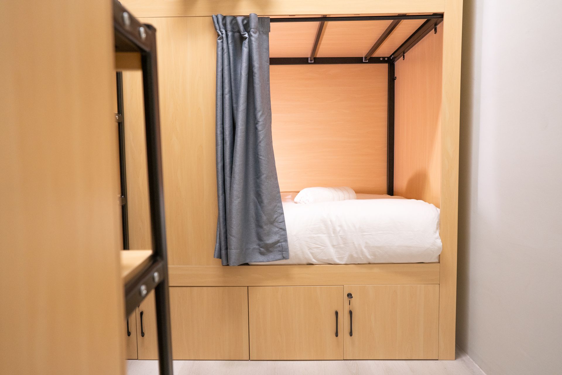 bed with locker storage