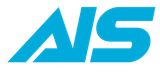 Blue stylized “AIS” logo on a white background