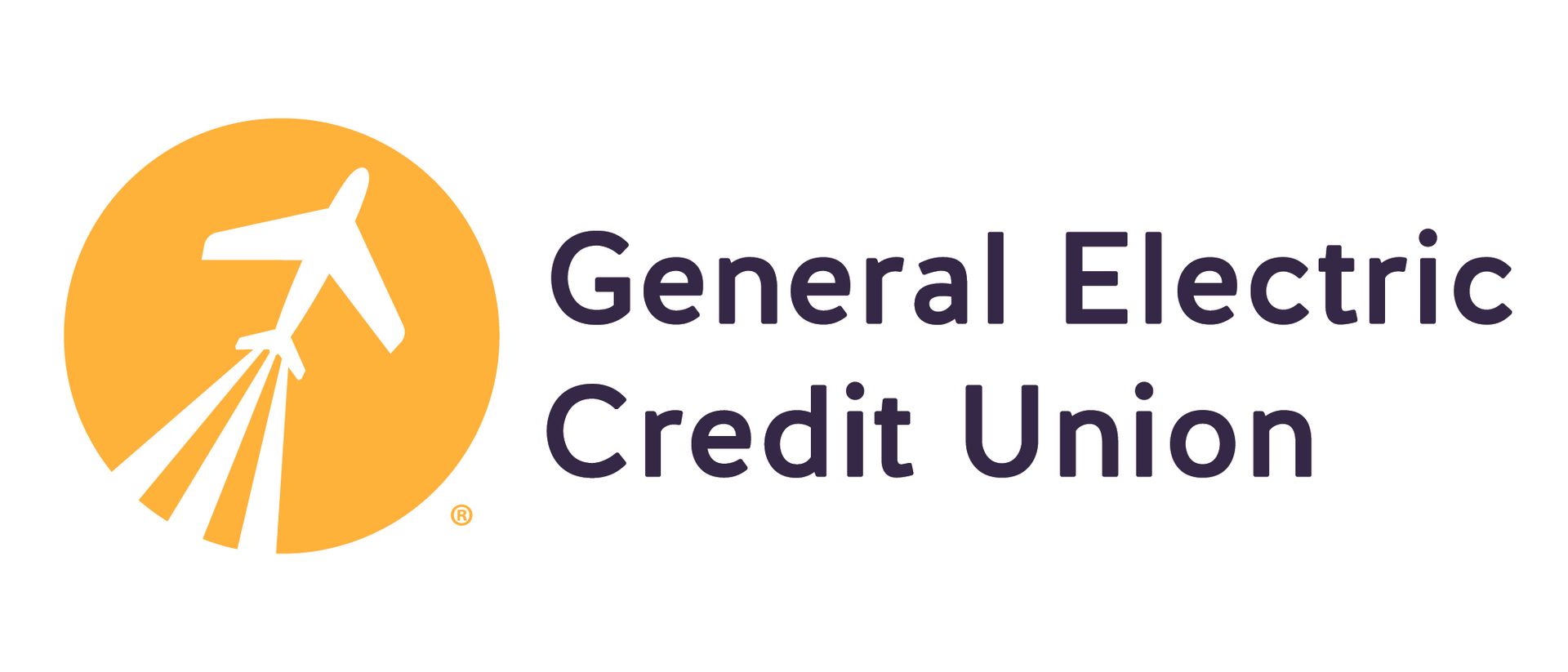 General Electric Credit Union logo with orange icon and purple text