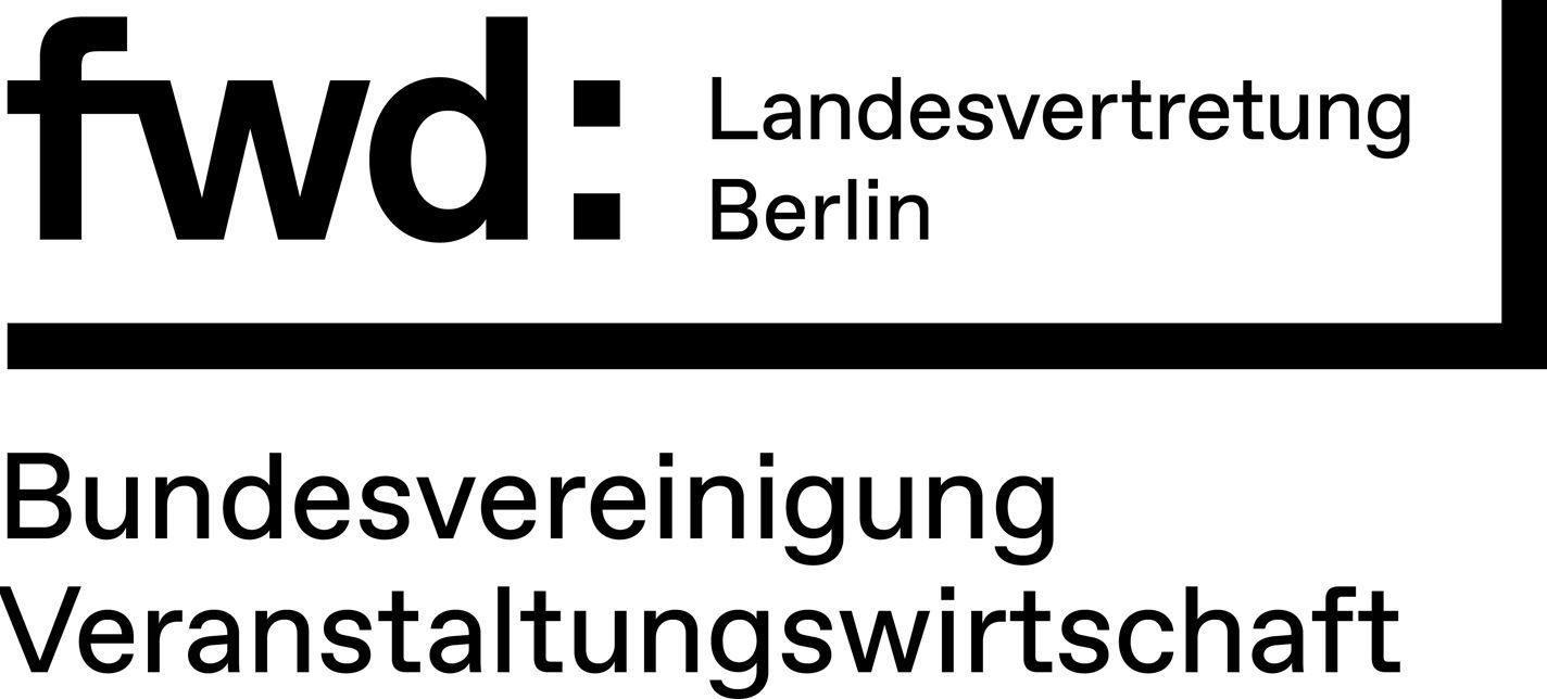 Logo of fwd: Landesvertretung Berlin and Bundesvereinigung Veranstaltungswirtschaft.