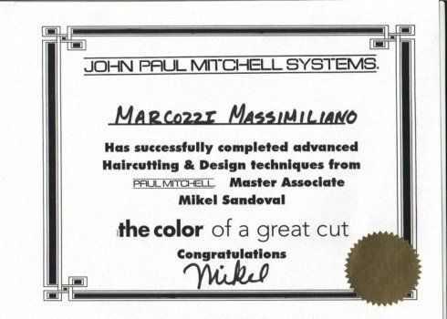 Certificato di John Paul Mitchell Systems,