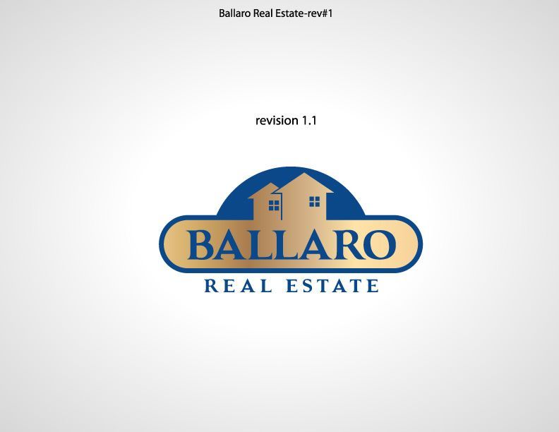 Ballaro Real Estate logo: Gold and blue design featuring a house icon over the company name.