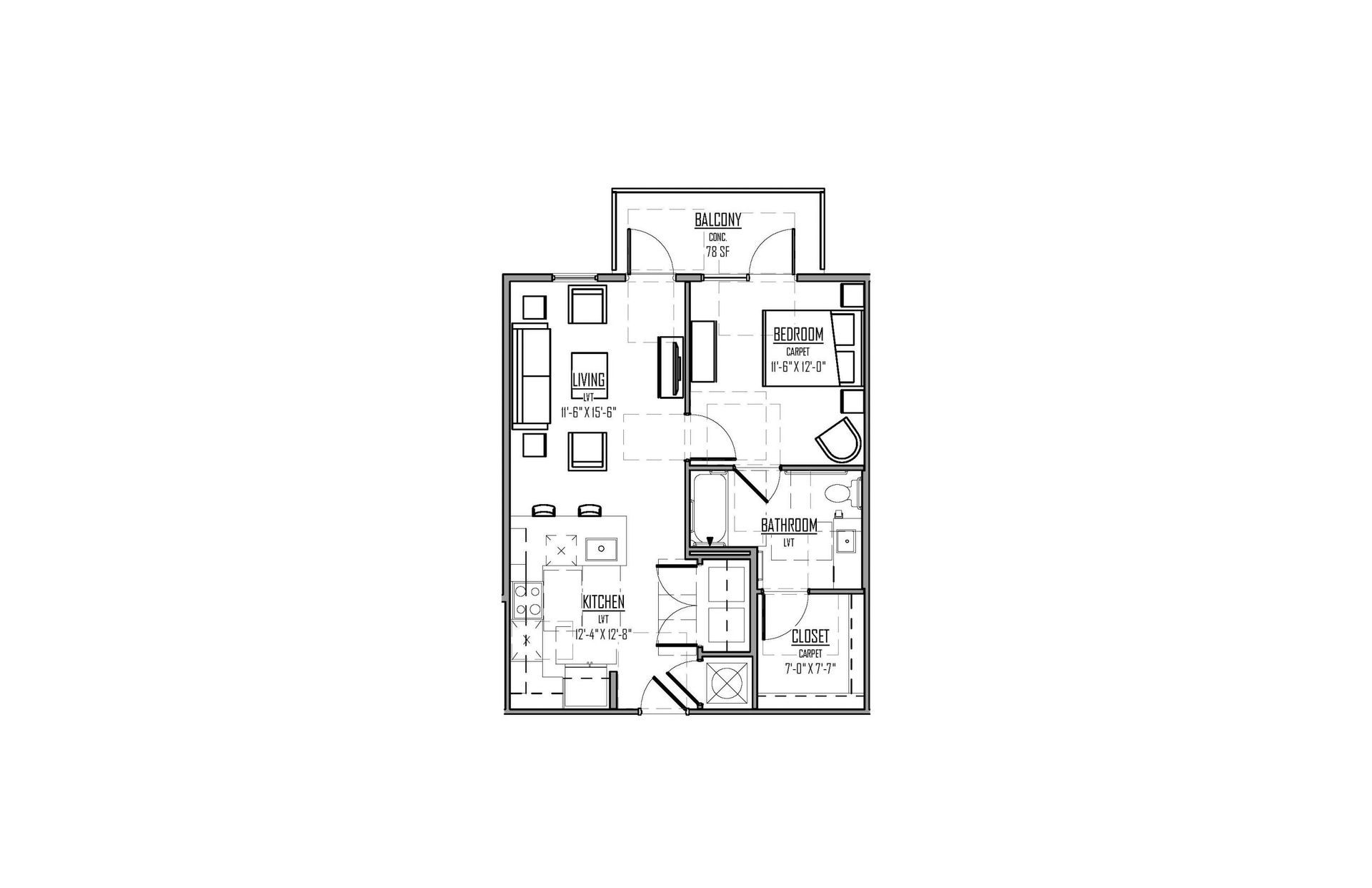 The Cosmo at Noda Floor Plan - Unit A-ADA – 1 Bed/1 Bath