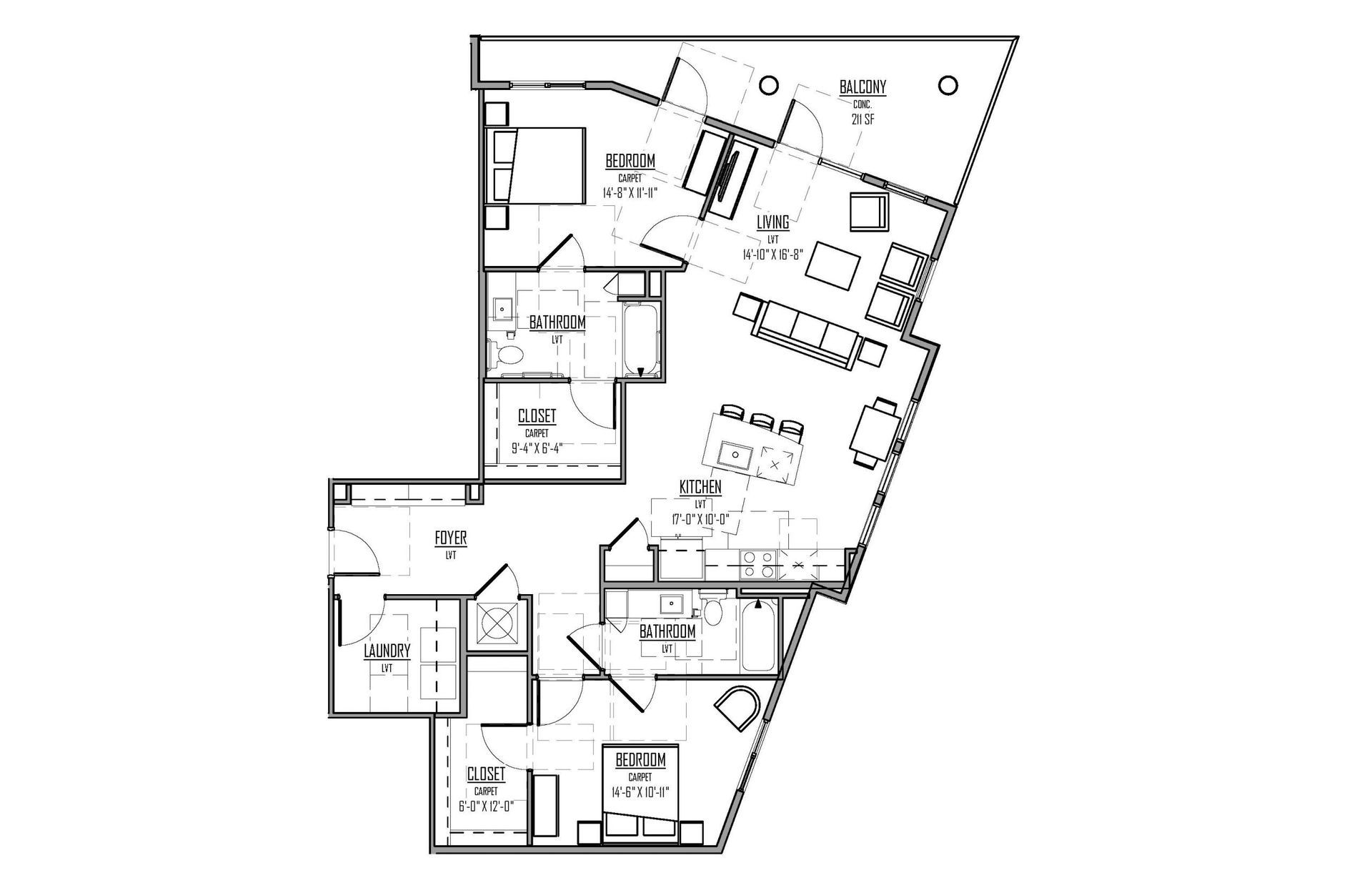 The Cosmo at Noda Floor Plan - Unit E-ADA – 2 Bed/2 Bath