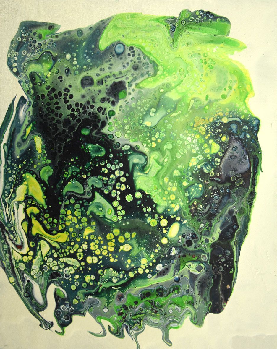 Frosch mit Pouringtechnik gemalt