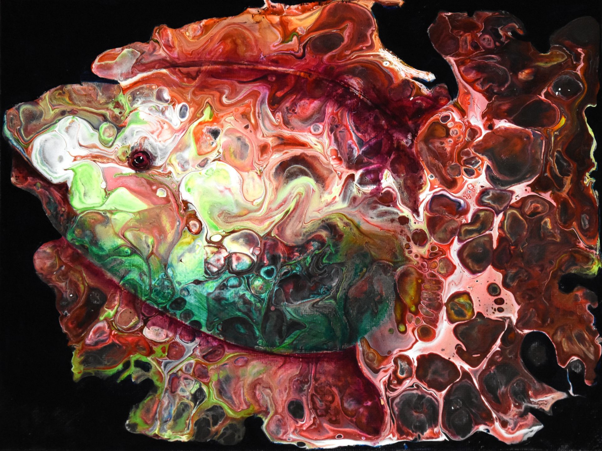 Bunter Fisch Pouring Bild