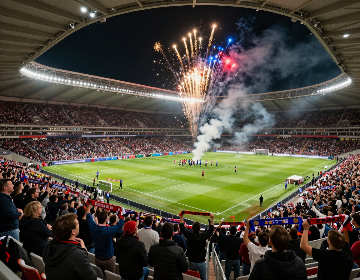 Gothia Cup Football stadium with fireworks