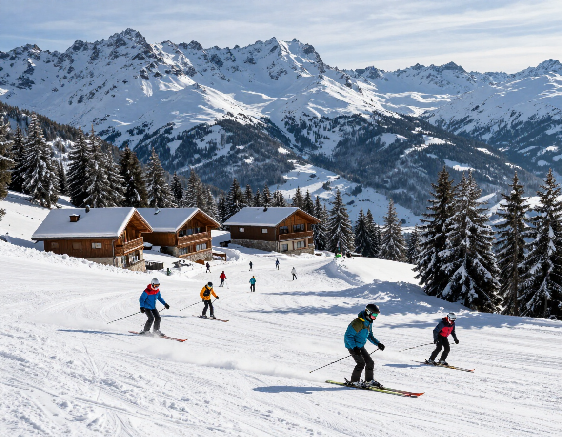 Alpine ski resort mountains