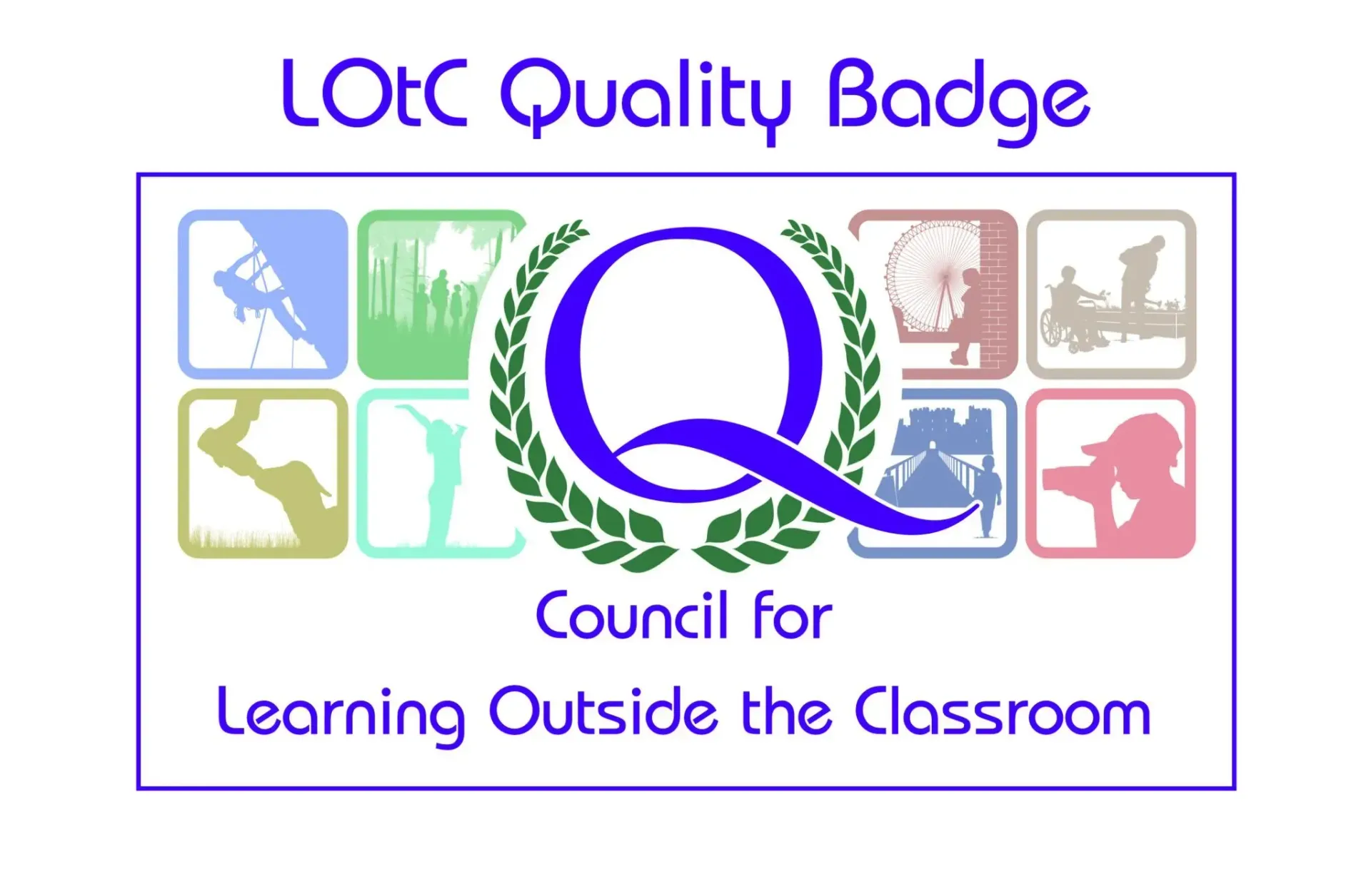 LOC Quality Badge logo with purple Q, green laurel, and “Council for Learning Outside the Classroom” text