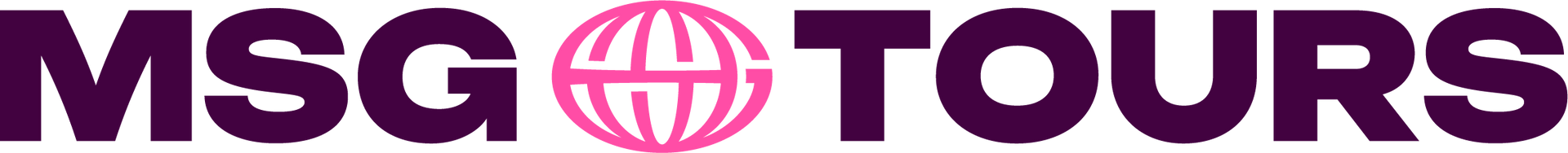 MSG Tours logo in purple and pink with a globe icon between the words