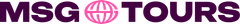 MSG Tours logo in purple and pink with a globe icon between the words