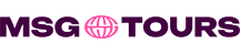 MSG Tours logo in purple with a globe icon in the center