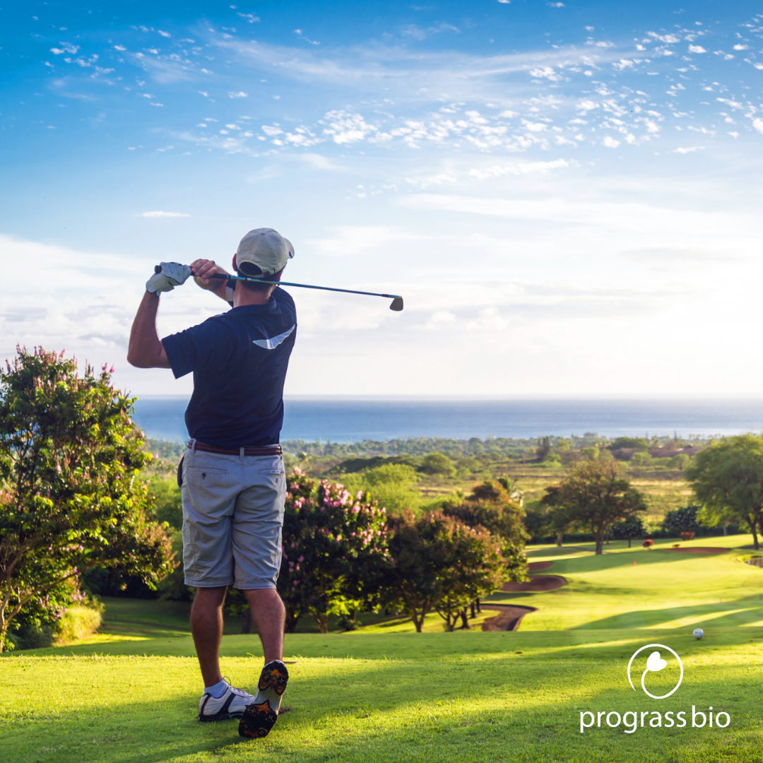 Golfer having taken a swing