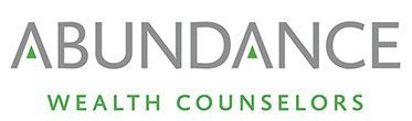 Abundance Wealth Counselors logo with gray and green text on a white background