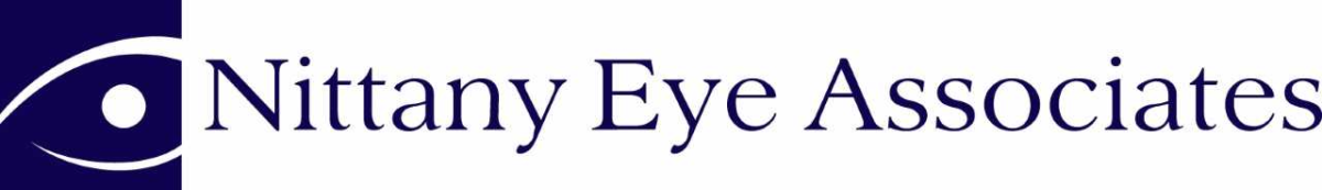 Nittany Eye Associates logo in white and purple with an eye icon and text