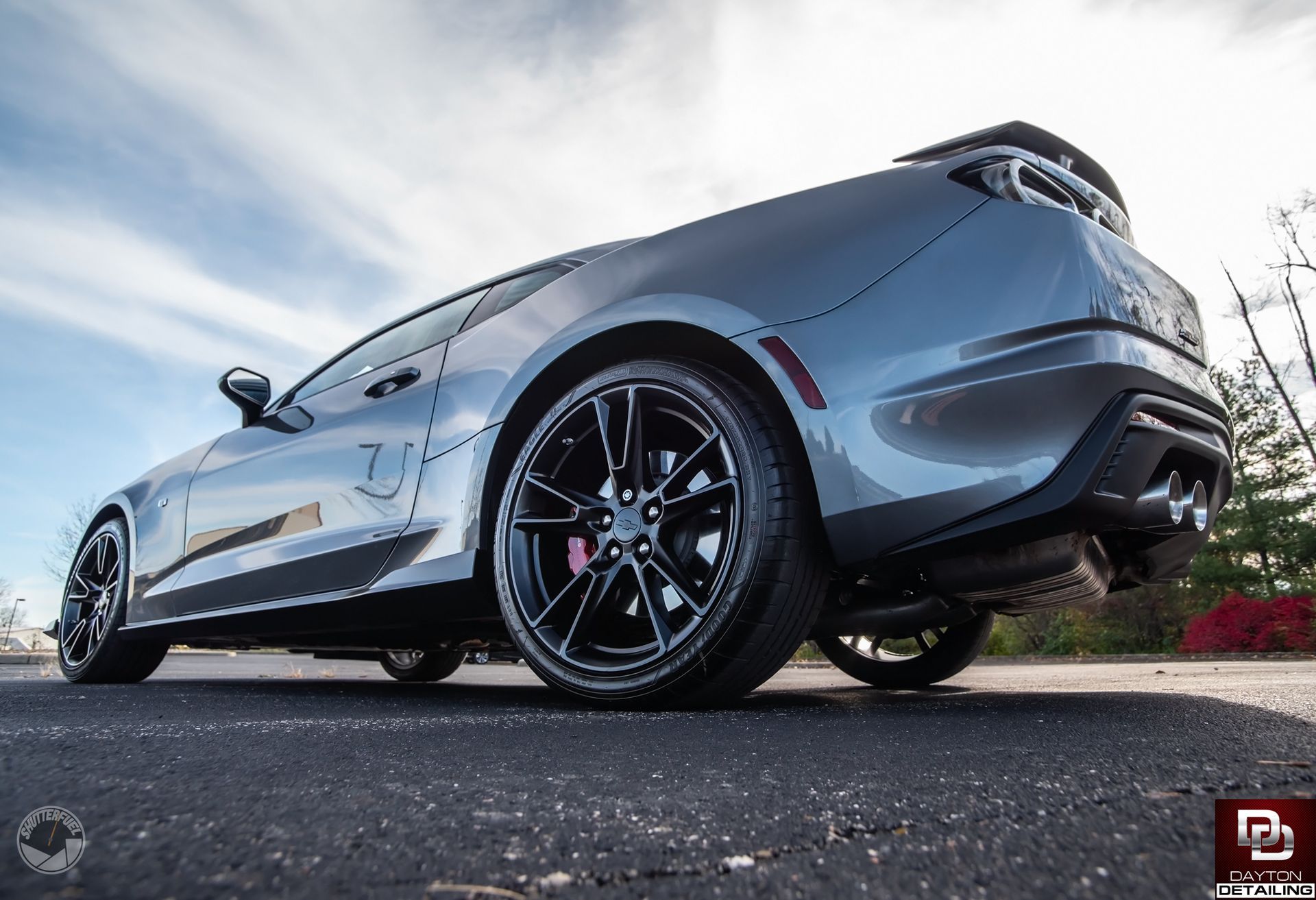 back view of a ceramic-coated Camaro vehicle