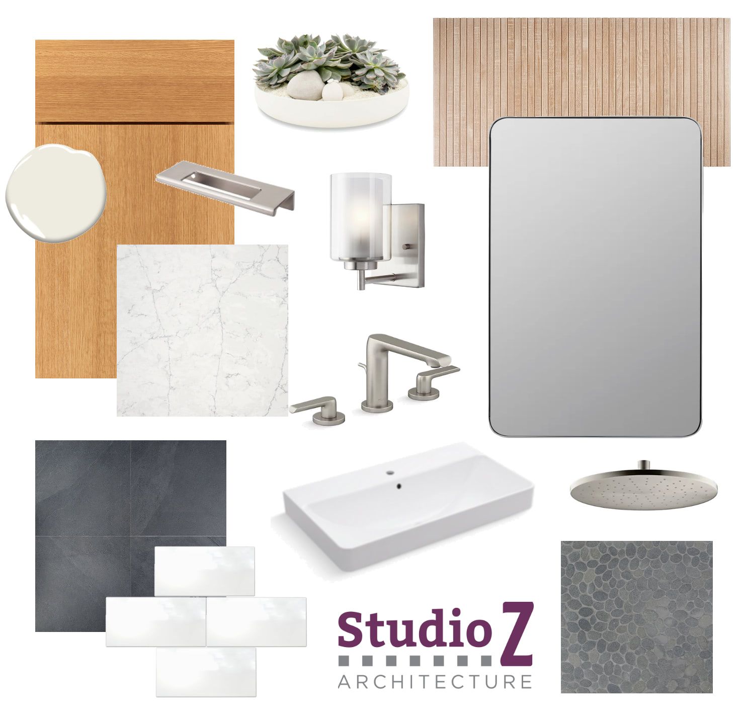 A picture of a bathroom with the words studio z architecture on the bottom