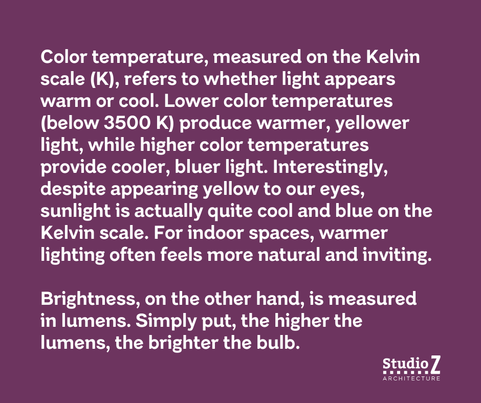 A purple background with the words color temperature measured on the kelvin scale