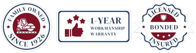 Family owned since 1926, workmanship warranty, licensed, insured.