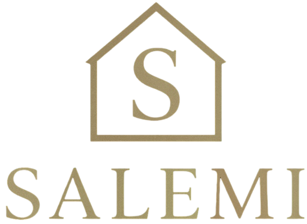 SALEMI logo with gold house outline and letter S above the brand name