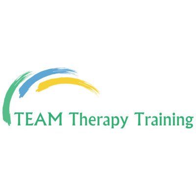 TEAM Therapy Training logo with teal, blue, and yellow arc over green and teal text