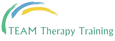 TEAM Therapy Training logo with teal text and a green-yellow arc above it