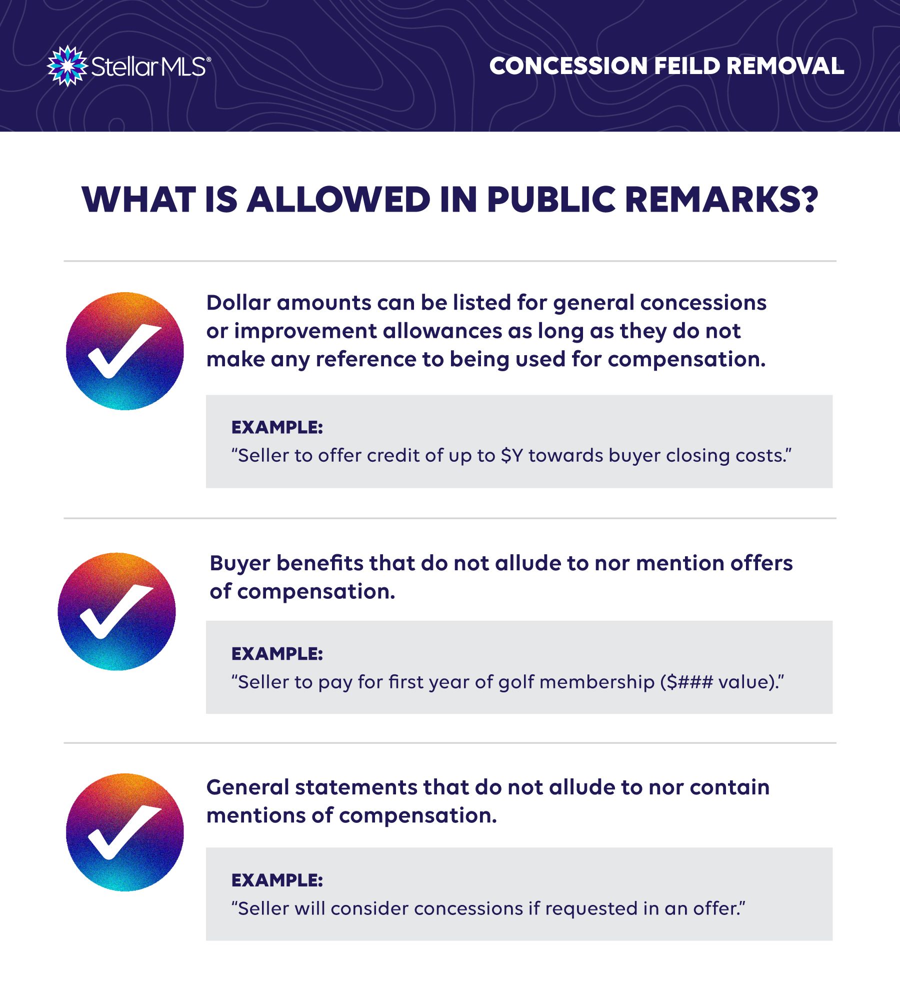 A poster explaining what is allowed in public remarks
