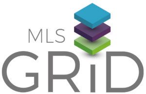A logo for mls grid with three squares stacked on top of each other