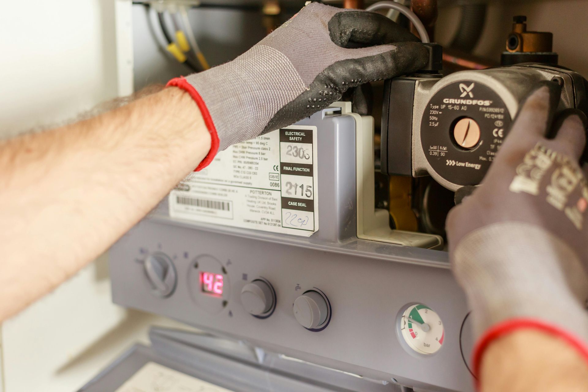 Certified Technician Performing HVAC Maintenance Service