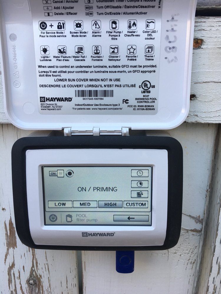 Outdoor utility meter with open cover and digital display mounted on a wall