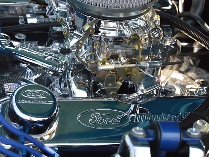 Chrome Ford engine | Walt Eger's Service Center