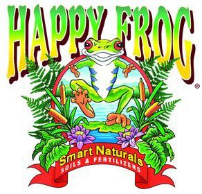 The logo for happy frog smart naturals soil and fertilizers