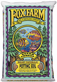 A bag of foxfarm ocean forest smart naturals potting soil