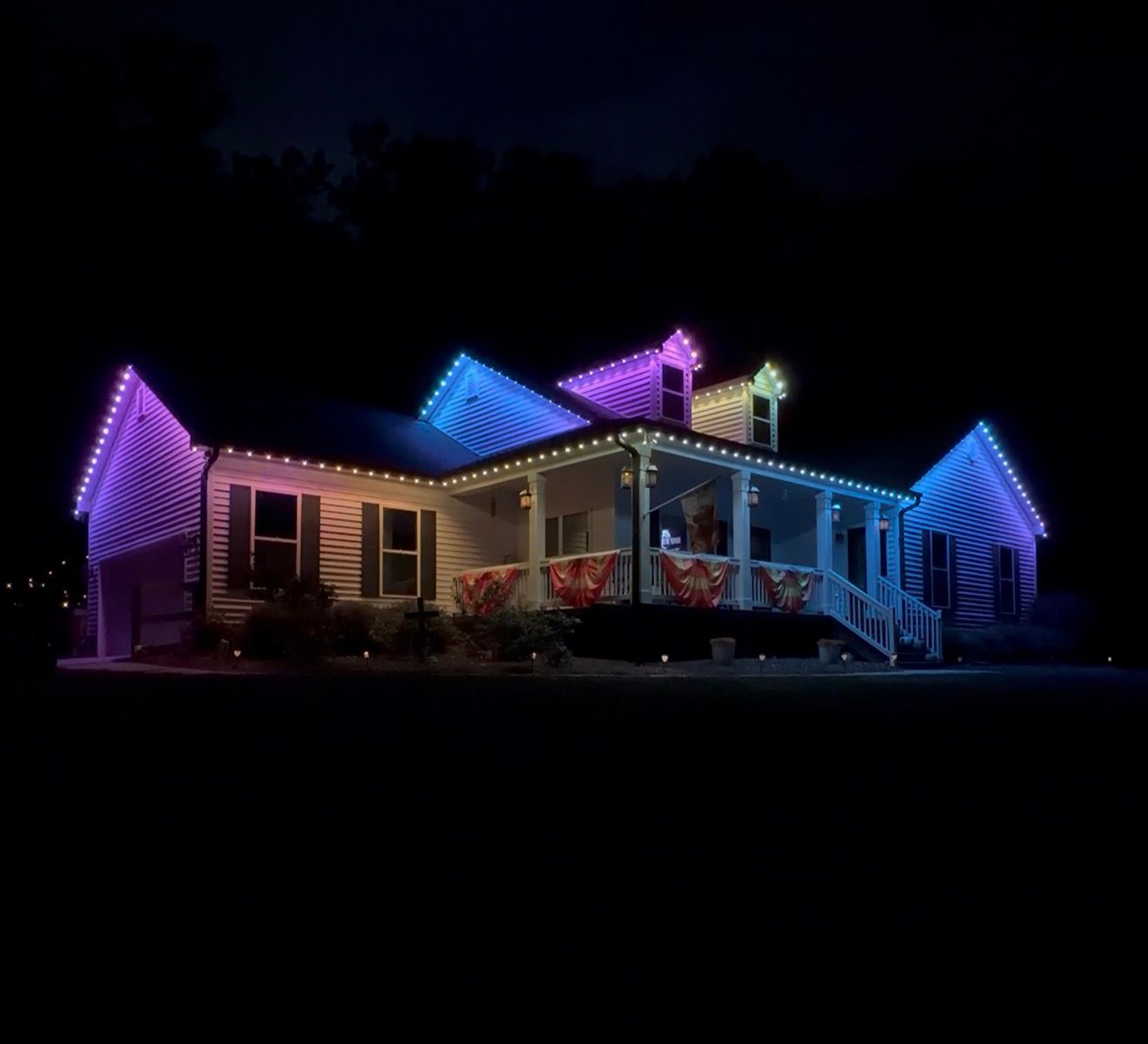 Architectural trim lighting on white wall finish