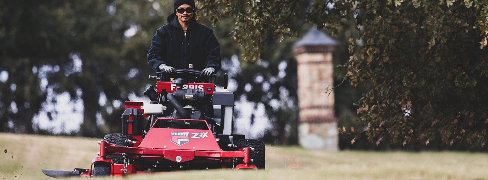 Man using Ferris stand-on Mower