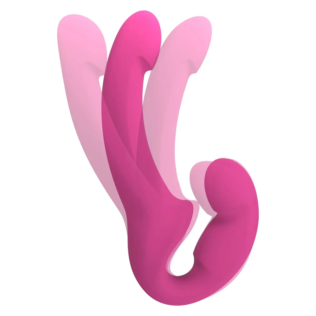 A pink swirl on a white background that looks like a letter g