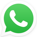 The whatsapp logo is a green circle with a white phone icon inside of it.
