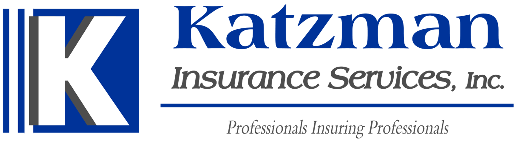 Logo for Katzman Insurance Services Features a blue 