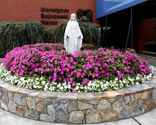 Outdoor Landscaping at Monsignor Bojnowski Manor in New Britain, CT