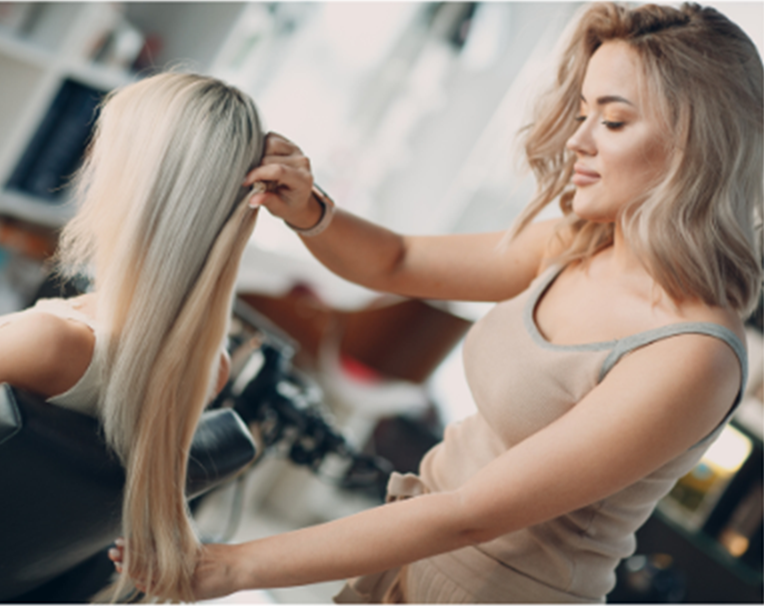 Micro links are small pieces of hair though your hair adding volume and length extensions.