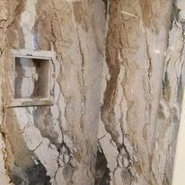 It looks like a tree trunk with a hole in it.