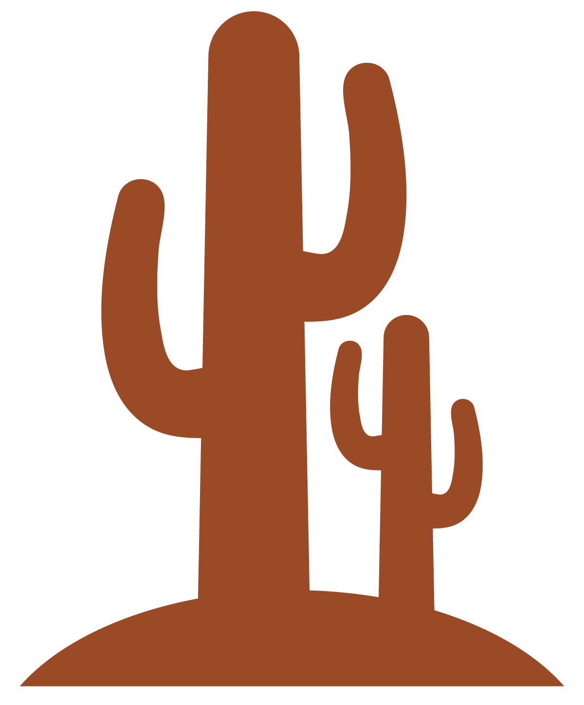 A cactus is growing in the desert on top of a hill.